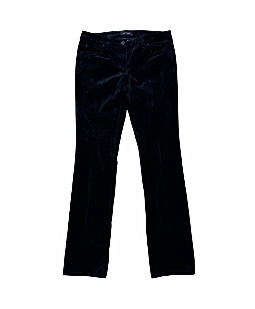 White House Black Market Black Velvet Dress Pants Mid Rise Pockets 6R